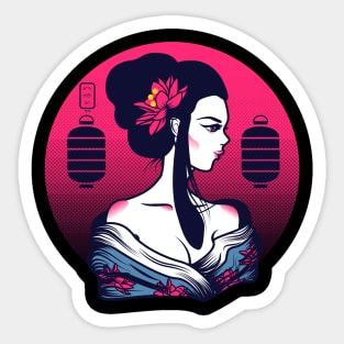 Geisha Lotus Sticker